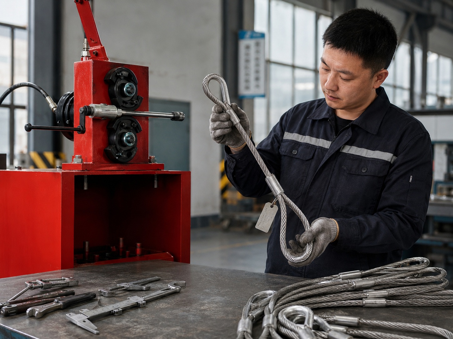 Wire Rope Sling Swaging Production